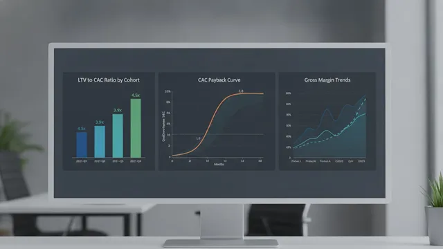 Analytics dashboard with three charts: