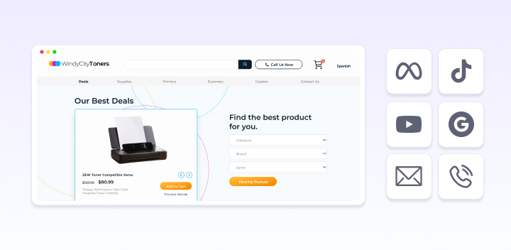 The Windy City Toners storefront, rebuilt on Shopify