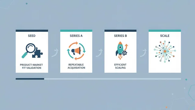 Four-stage diagram tracing startup growth from